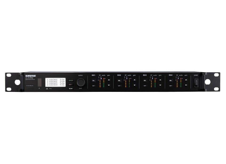 Shure ULXD4Q (4-Kanäle Digital Wireless Receiver) mit Dante